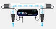 De nye EVO UVC 2021 modeller fra Evolution Aqua - de holder vandet klart og fri for svævalger. Nemme at montere og minimal vedligeholdelse.